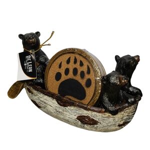 NWT Black Bear Coaster Set